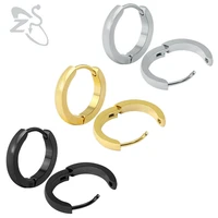 top quality trendy style 3 colors circle hoop earrings stainess steel round hoop earrings for women man gifts jewelry 7mm 16mm