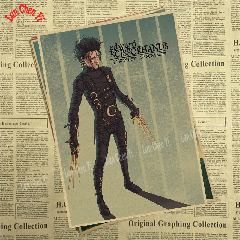 Эдварда Scissorhands винтажная крафт-бумага классический фильм постер художественные изделия для стен бумага краска Наклейка Декор кафе