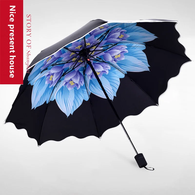 2019 новый модный Креативный цветочный складной зонт с сильной функцией