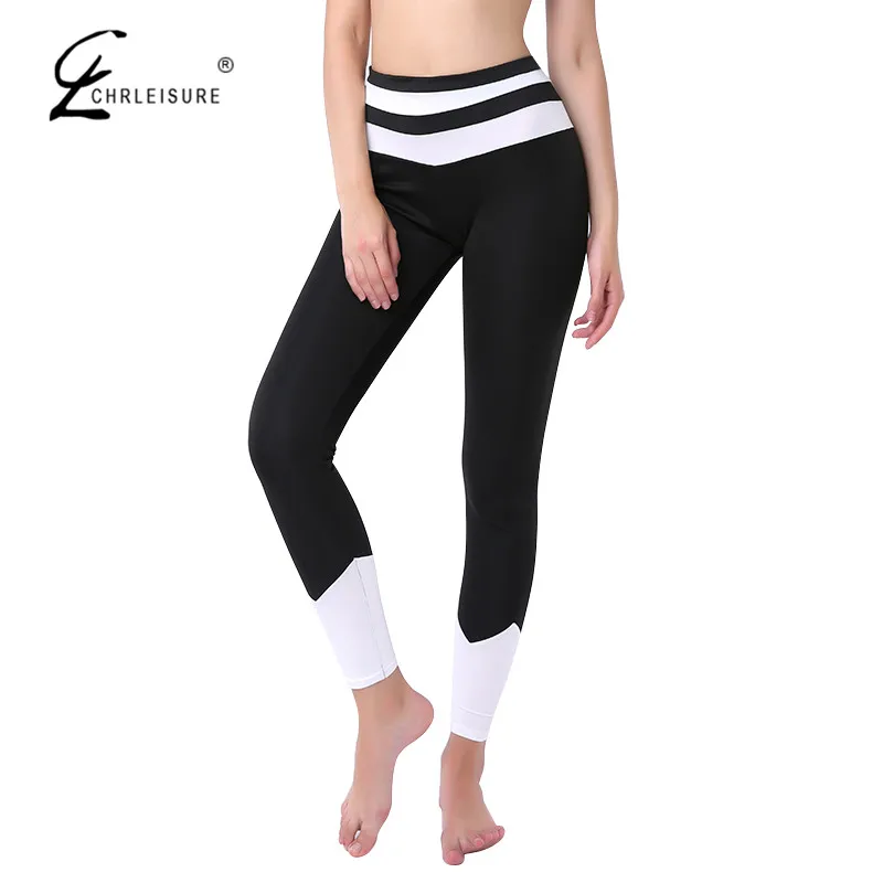 CHRLEISURE модные леггинсы с высокой талией для женщин спортивные Лоскутные Леггинсы