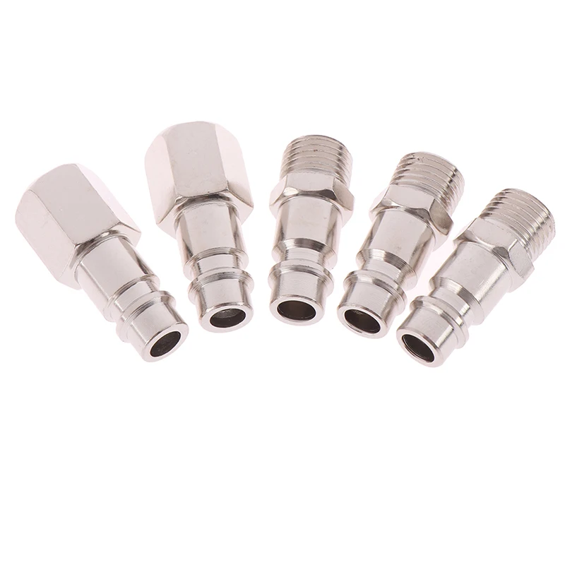5pcs 1/4" BSP Air Line Hose Compressor Connectors Silver Euro Male Quick Release Fittings | Обустройство дома