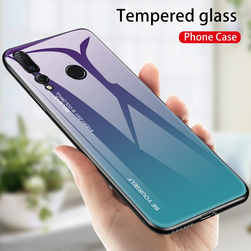 Тонкий чехол из закаленного стекла для телефона huawei Honor 7C 7A Pro 7 A Y5 Y6 Prime Y7 Pro защитный чехол задняя крышка Coque Capa