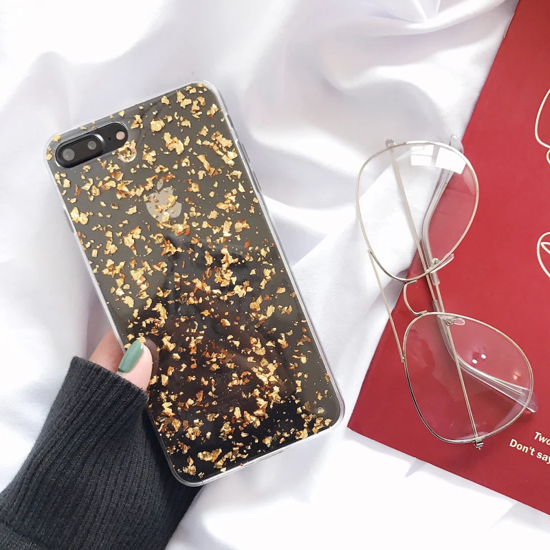 Роскошные побрякушки Блеск Сияющий флэш-порошок чехол для iPhone 6 6s 7 8 Plus X Телефон
