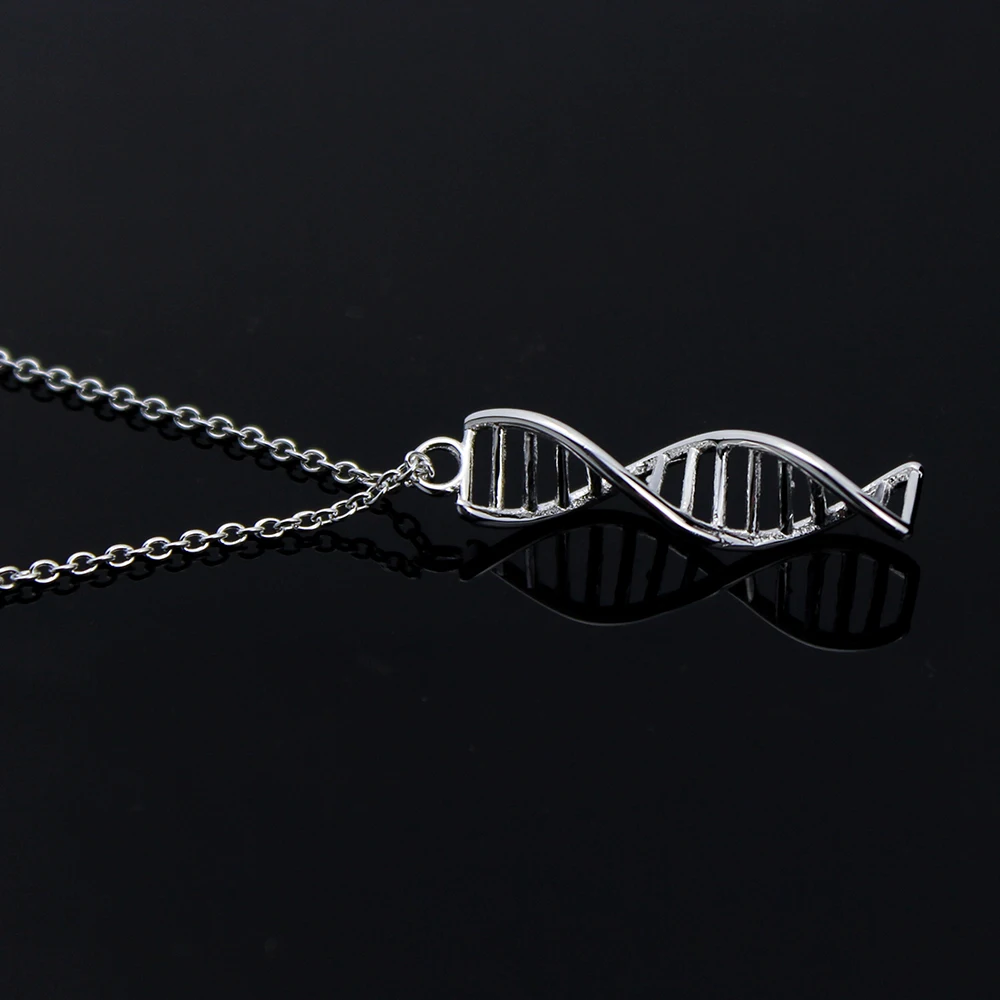 Молекулярный слой DNA, подвеска, химическая молекулярная спираль, стальные ожерелья для женщин, серебро, золото, биохимия, биология, ювелирные изделия VN049