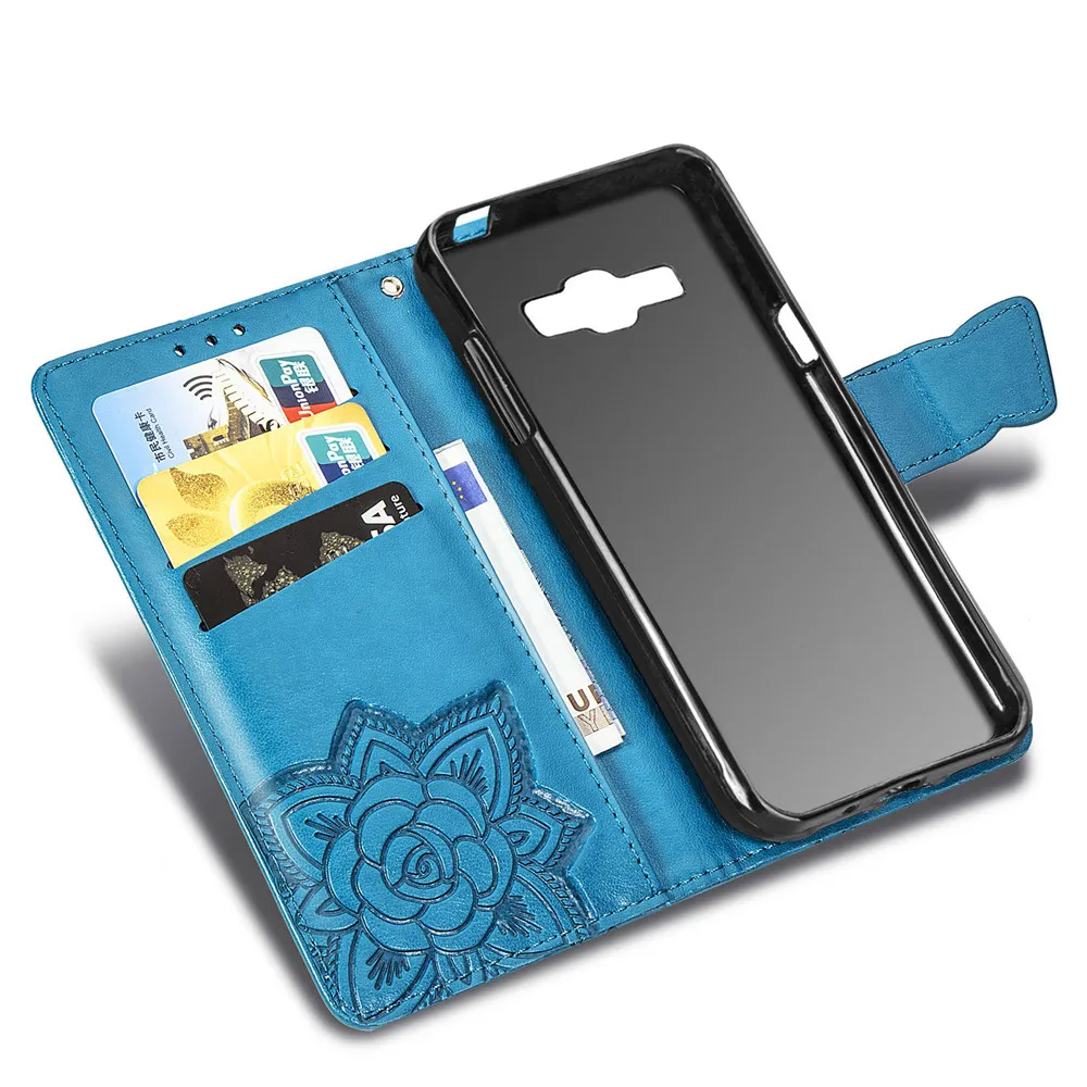 Чехол книжка для Samsung J2 Prime кожаный чехол бумажник с 3D рисунком бабочки Galaxy J 2 G532