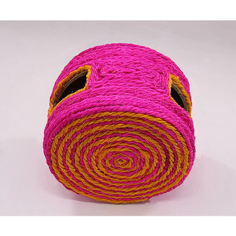 Pet Cat Toy Sisal Roller Scratching Post Cat Grinding Claws Sound Toys Woven Drum Type Wear-resistant Scartching Barrel