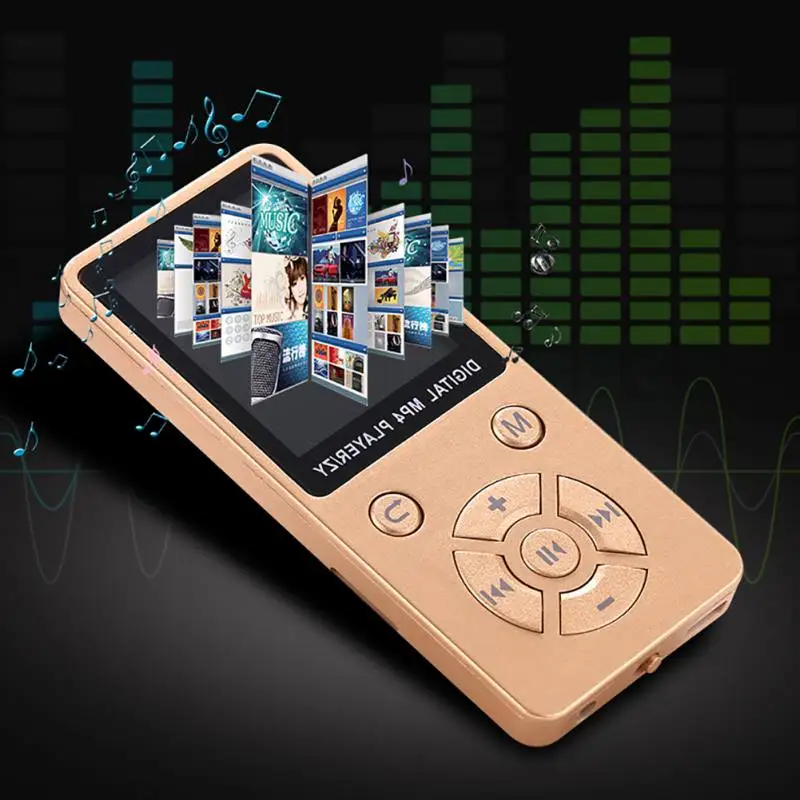 Mp3 плеер с нескользящей кнопкой управления работает от батареек Hi Fi звуком