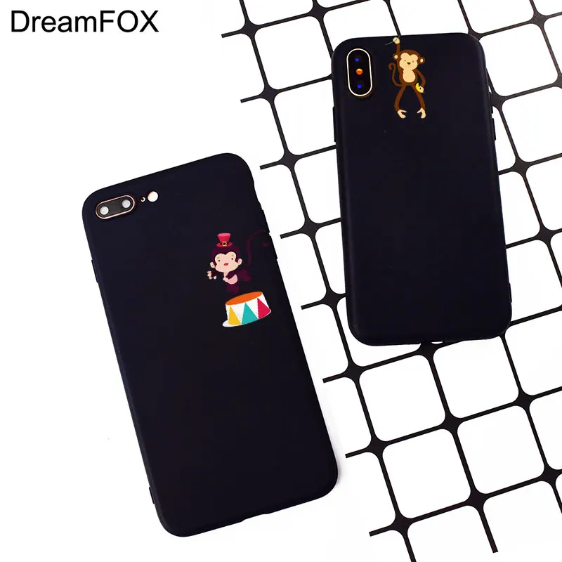 M205 милый черный силиконовый чехол с обезьянкой для Apple iPhone 11 Pro XR XS Max X 8 7 6 6S Plus 5 5S 5G