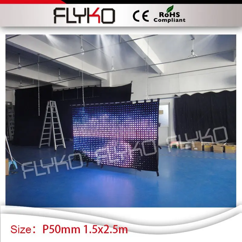 P5cm 1 5*2 5 m фонарик led ткань Клуб Стенд видео занавес диско шоу фон | Лампы и