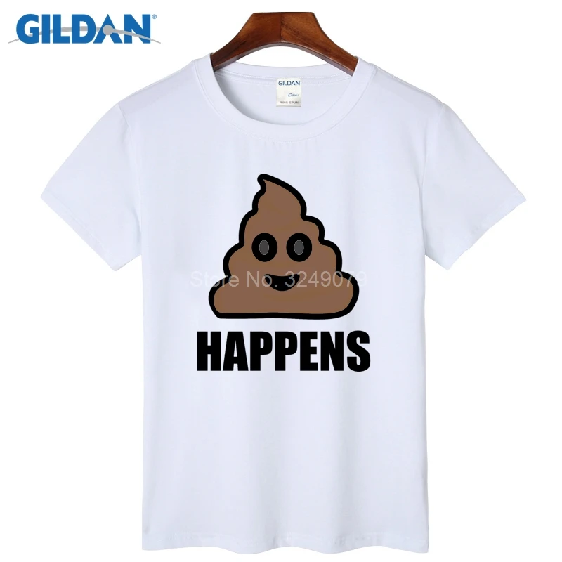 Происходит poop Emoji Смайлик Футболка Дизайн и печати Мода 2017 г. рубашка Для мужчин