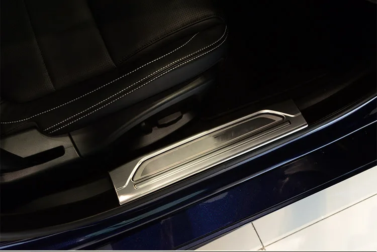 Для Jaguar XE автомобильный Стайлинг из нержавеющей стали черный и серебристый Внутренний порог Накладка покрышка 4 шт
