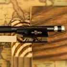 Бесплатная доставка, 44 размера, 114 в, прямой бант для скрипки из углеродного волокна, высокое качество, черное дерево, лягушка, белая грива