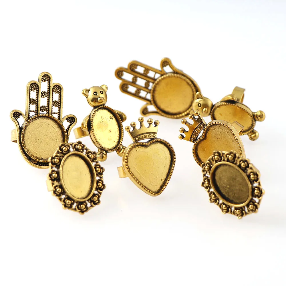 2 шт. поддон для кольца в форме сердца/овала/руки/медведя|Ювелирная фурнитура и