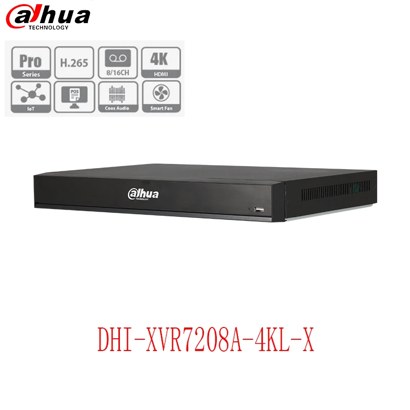 Цифровой видеорегистратор Dahua XVR 4K 7208A 4KL X 1U поддерживает видеовходы HDCVI/AHD/TVI/CVBS/IP