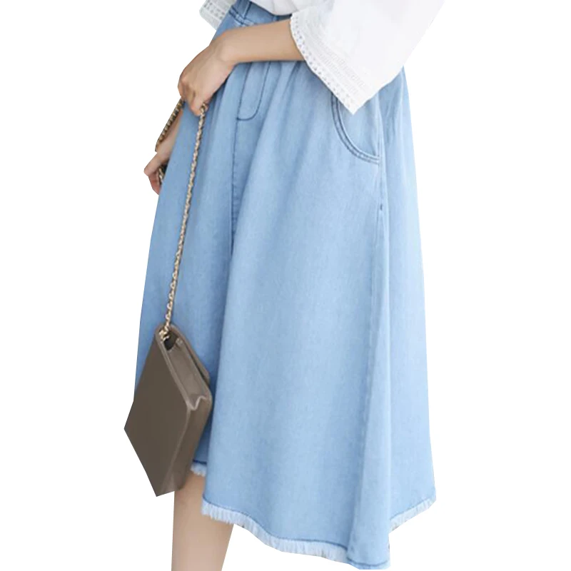 Женская джинсовая юбка с завышенной талией Повседневная Длинная облегающая