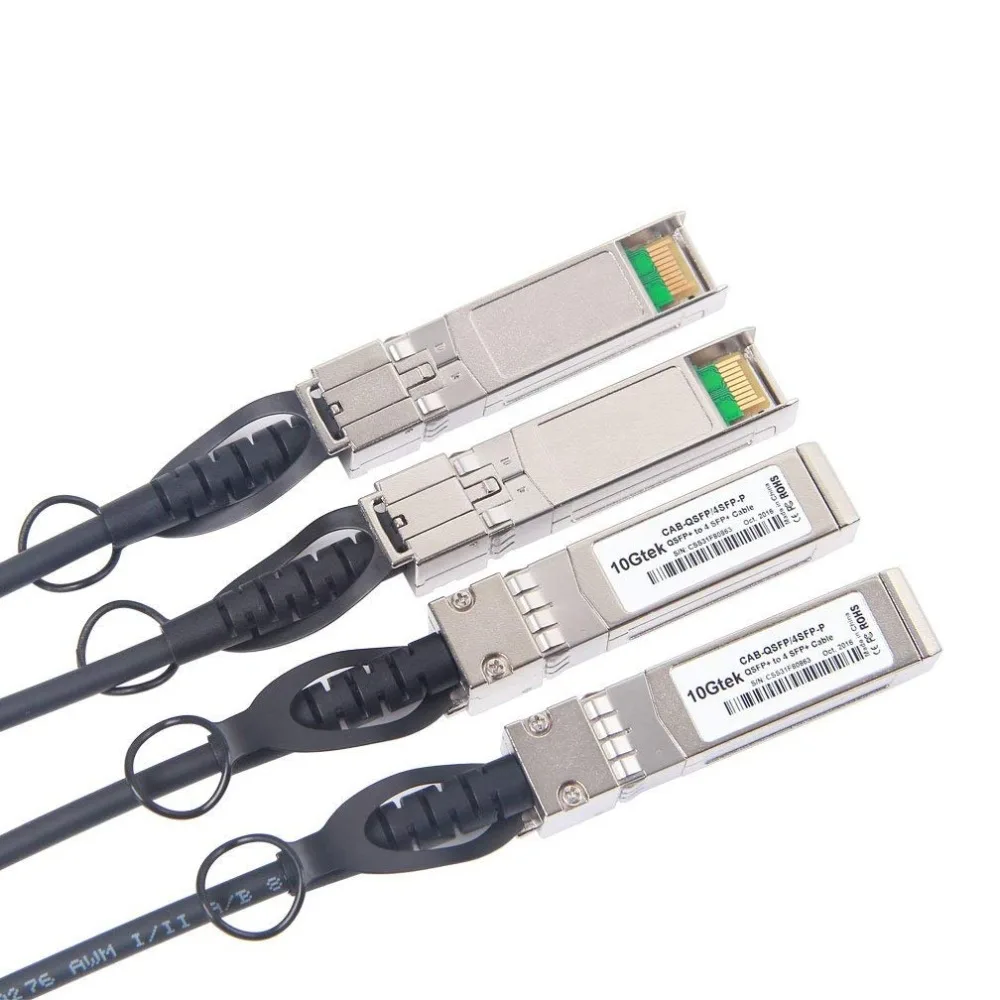 10Gtek для QSFP-4SFP10G-CU2M 2-метровый 40 ГБ/сек. QSFP + to 4x SFP Пассивный кабель прямого