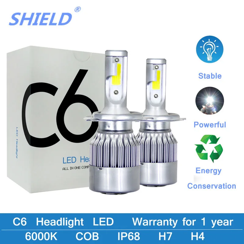 C6 Led H4 светодиодный H1 H3 H11 9005 9006 H7 H27 880 9004 h13 луч светодиодсветильник фары лампа