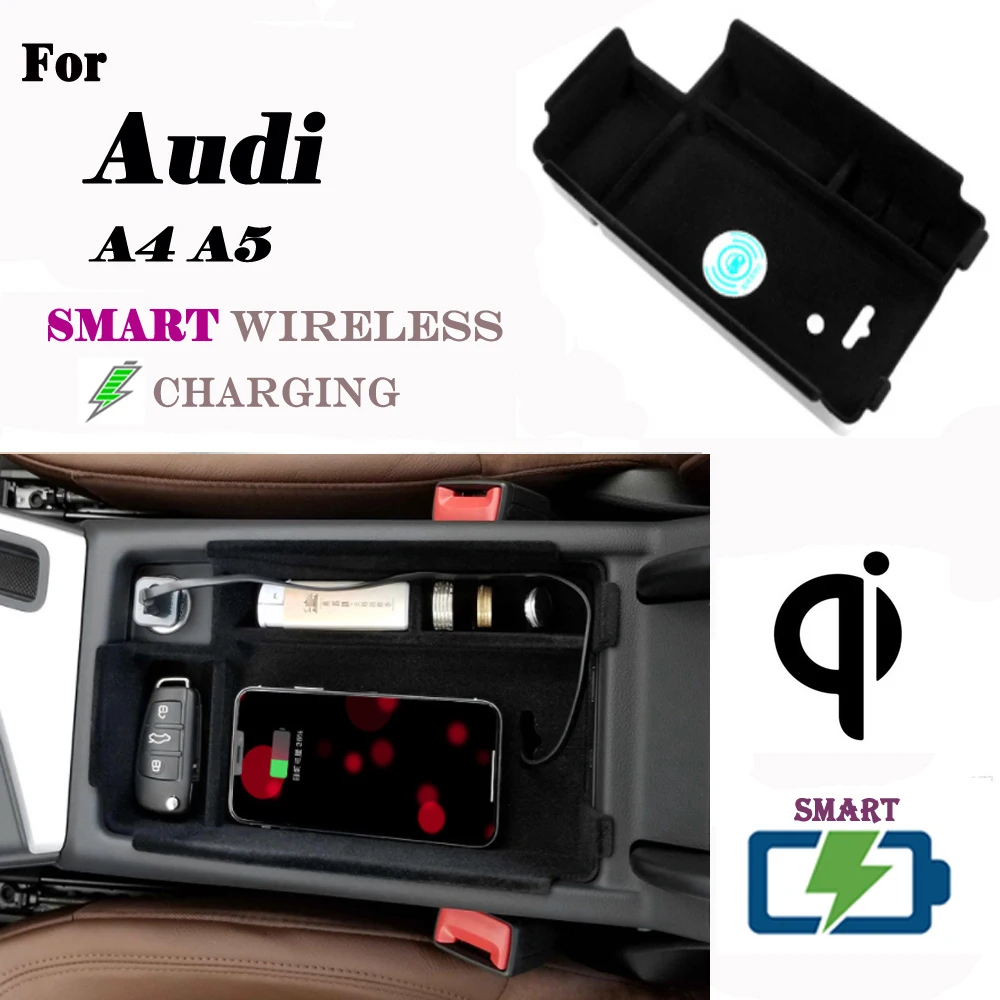 Для Audi QI Беспроводное зарядное устройство скрытое умное держатель для телефона