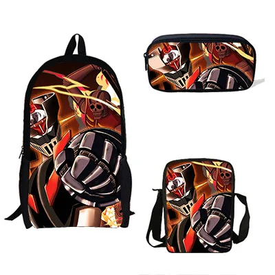 j8287 Лидер продаж Аниме Mazinger Z принт рюкзаки дети Bookbag школьная сумка для мальчиков Mochila ежедневно плеча Набор Карандаш Croobody на заказ - Цвет: j8287