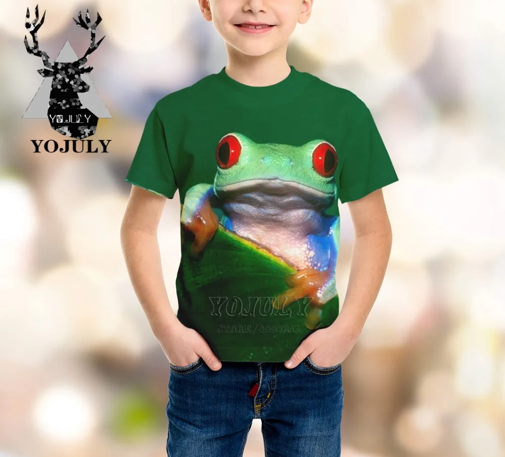 YOJULY/детская одежда с 3d принтом в виде лягушки для маленьких мальчиков и девочек-подростков детская футболка горячая Распродажа, модные футболки Modis с круглым вырезом, A252