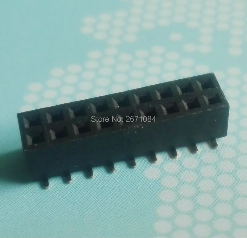 500pcs/Lot 2*9Pin Dual Row SMD 2.00mm Female Header Connector Strip For PCB Ardunio Insulator height 4.3 Gold Flash | Обустройство