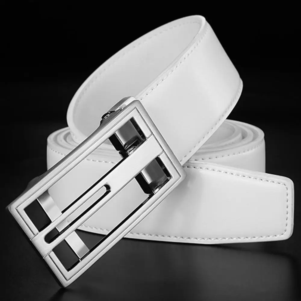 CUKUP качественные мужские белые ремни из натуральной коровьей кожи модный