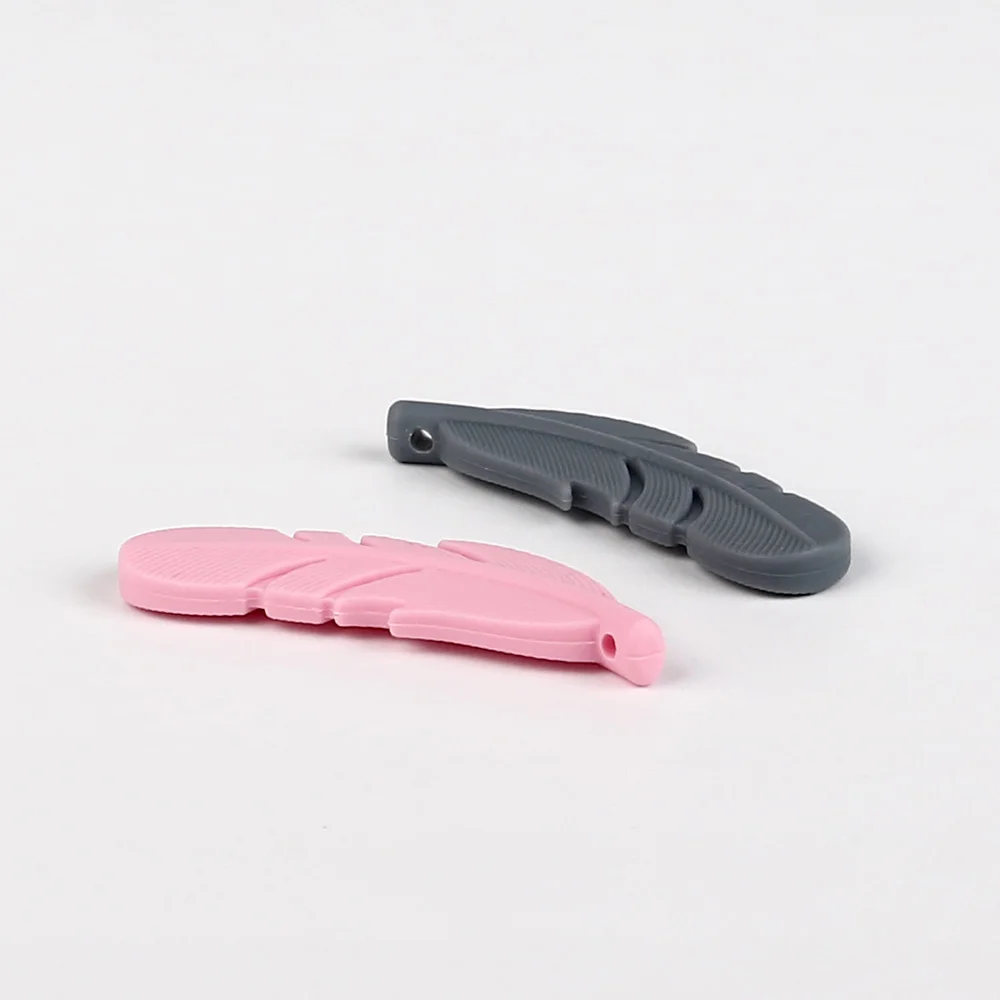 

TYRY.HU Silicone Feathers 10Pcs/lot Nursing Accessories DIY Teething Necklace BPA Free Baby Dental Care Silicone Teethers Bead