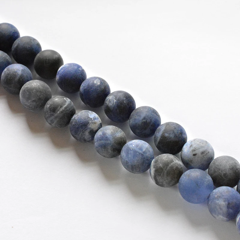 Natural Stone Matte Blue-vein Sodalite Beads 4-12mm Loose for Jewelry Making Charm Accessories DIY Fashion Free Shipping | Украшения и