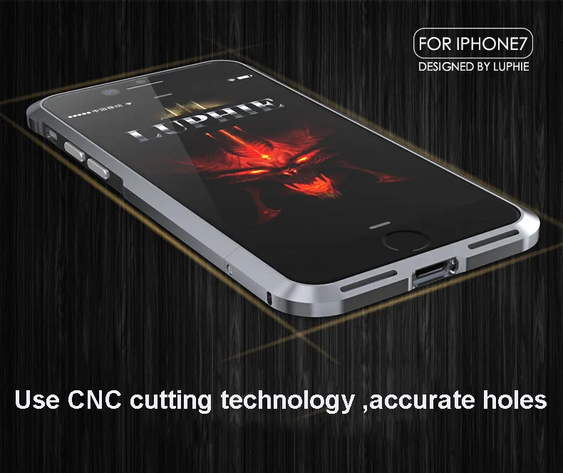 Luphie ультра тонкий авиационный алюминиевый бампер для iPhone 7 8 CNC призматическая форма рамка металлическая кнопка Крышка для iPhone7 plus бампер