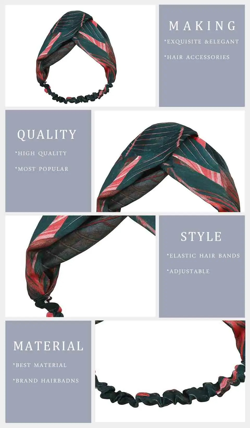 Аксессуары для волос для женщин девочек лист головная повязка с принтом винтажная повязка на волосы с крестиком широкая Цветочная повязка на голову женская резинка для волос шарф для волос