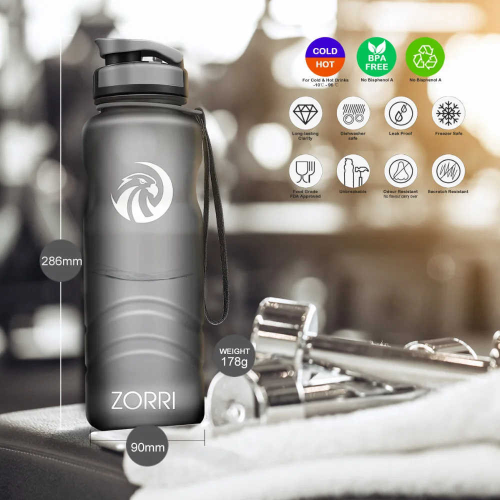 ZORRI бутылка для воды Trinkflasche BPA бесплатно бутылка для воды модный спортивный скраб для туризма и кемпинга бутылка для воды 1200 мл