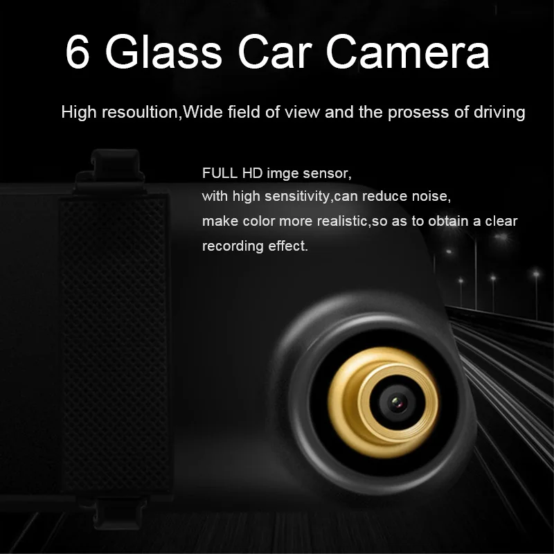Автомобильный dvr dash cam era двойной объектив заднего вида Зеркало Авто dashcam рекордер