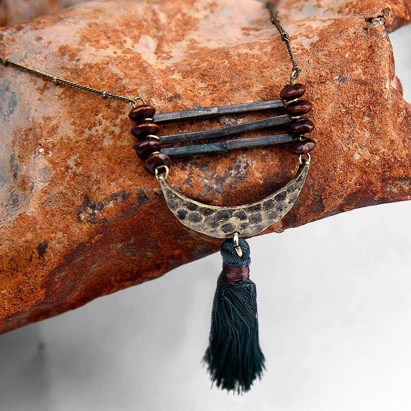 Женские Модные кисточкой с бронзовой цепочкой ожерелья & Подвески множеством