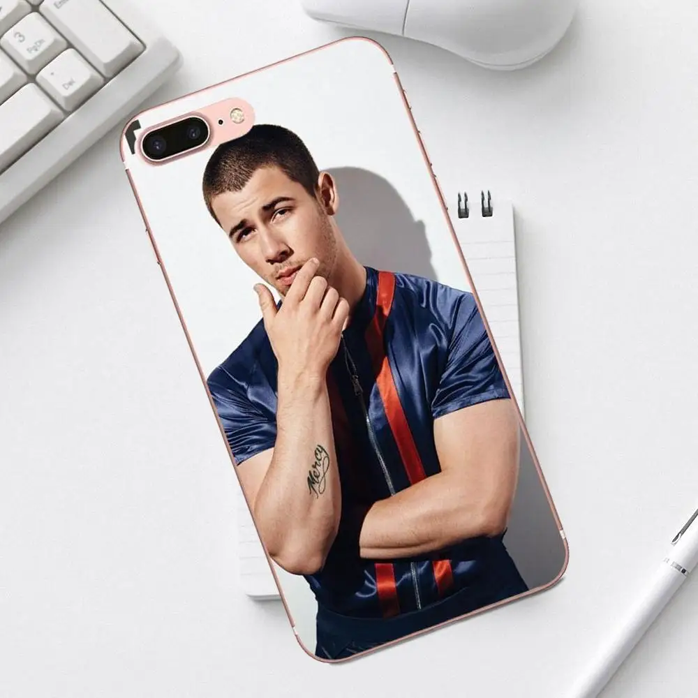 Qdowpz Nick Jonas Мягкий ТПУ чехол с принтом для iPhone 4 4S 5 5C SE 6 6S 7 8 Plus X XS Max XR Galaxy A3 A5 J1 J3 J5 J7 2017