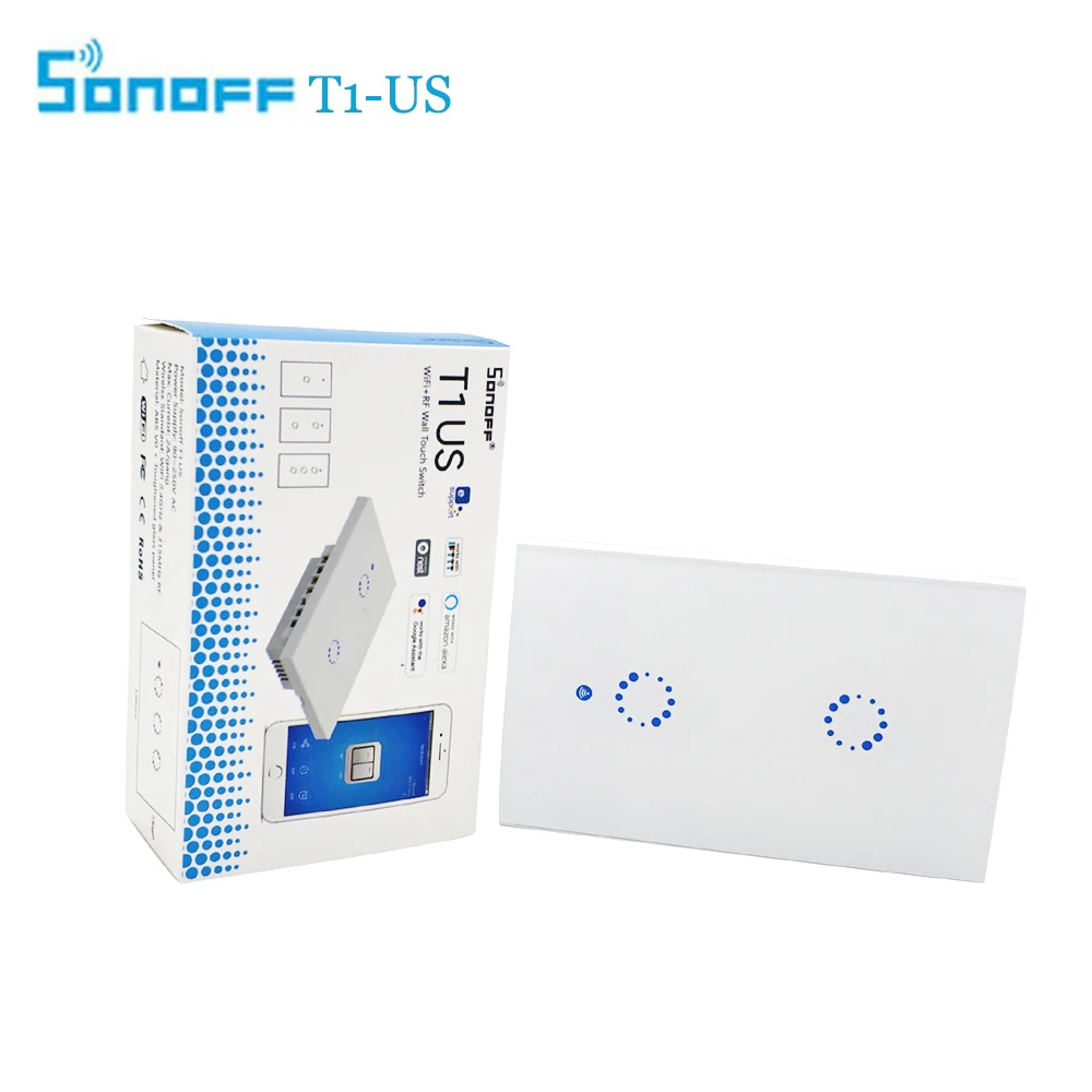 US Sonoff Touch WIFI Switch Luxury Crystal Glass Plate Wireless Timing APP Remote Control Via EWELINK |