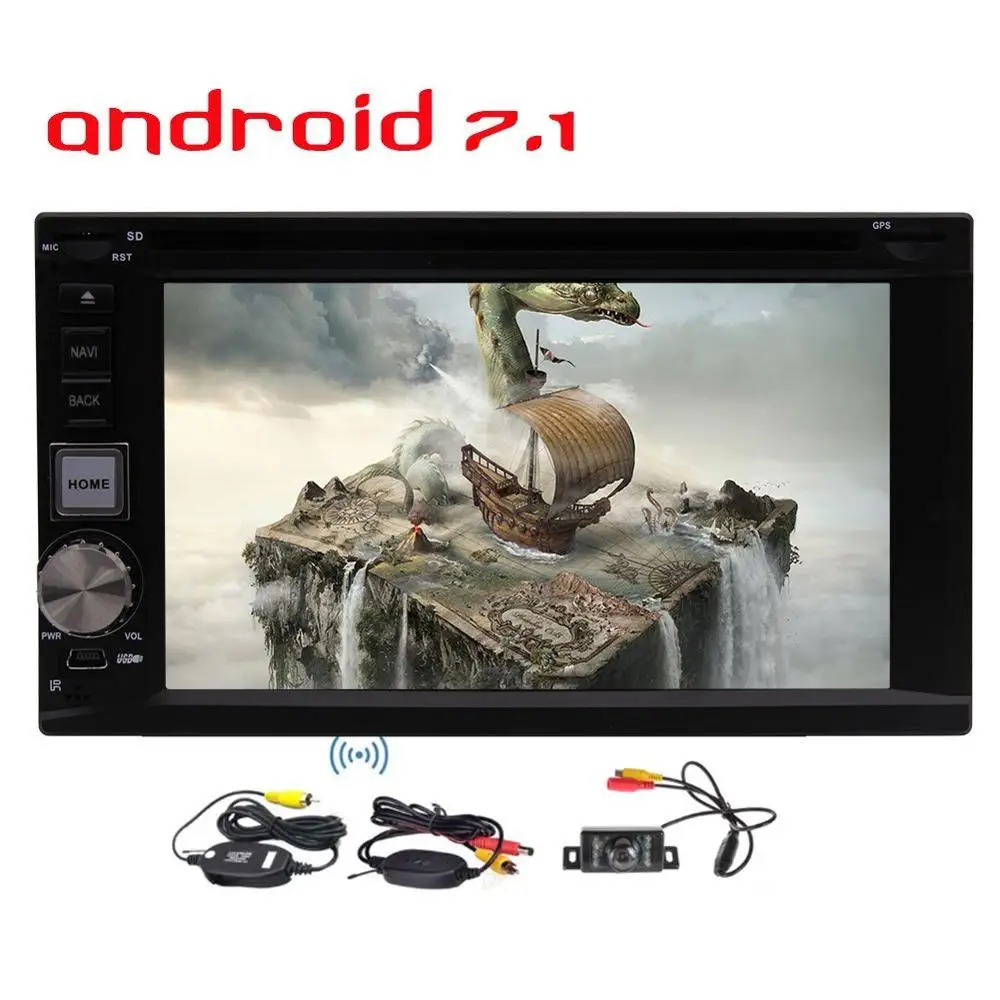 Беспроводная тыловая камера + 8 ядерный 6 2 'ɲ Din Android 7 1 автомобильный стерео