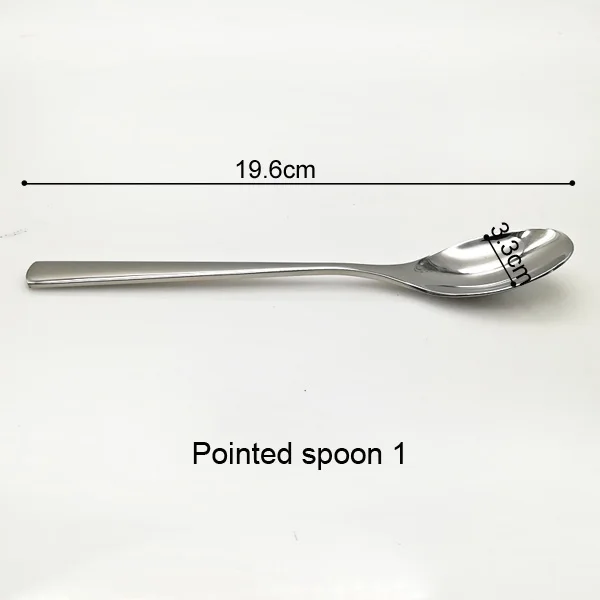 Pointed spoon 1 Супная ложка утолщение 304 Нержавеющая сталь ложка Ресторан отеля частный бытовой Нержавеющая сталь ложки, столовая посуда большая ложка - Цвет: Pointed spoon 1