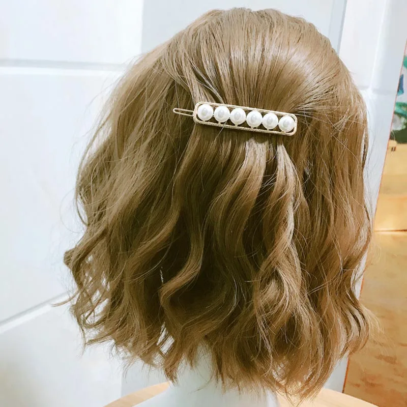 

New Imitiation Pearl Hair Clip Barrettes For Women Girls Handmade Pearl Headwear Hairpins Hair Accessories Girlfriend Gift
