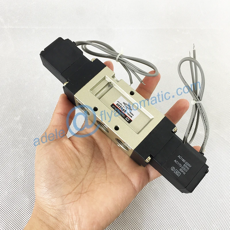 VF-5220-4G-03 3/" 220VAC 50/60Hz SMC 5 портов с ручным управлением электромагнитный клапан с двойной соленоидной катушкой