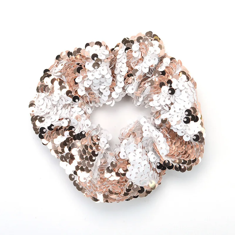Girls Fashion Elastic Sequined Shiny Ties Hair Bands Rope Ring Scrunchie Headwear Women Headbands Ponytail Holder Accessories|Аксессуары