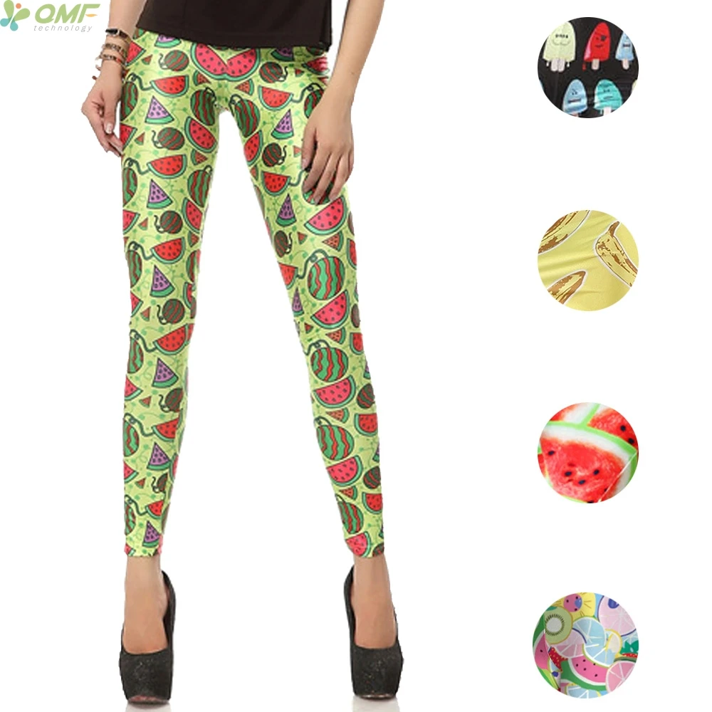 Мультфильм арбуз с фруктовым принтом Карандаш Мода для брюк Повседневное Для