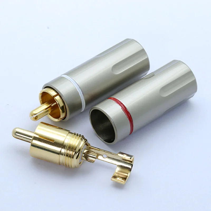 10Pcs/5Pairs Gold Plated RCA Connector male plug adapter Video/Audio Wire Support 6mm Cable white&ampred super fast | Обустройство
