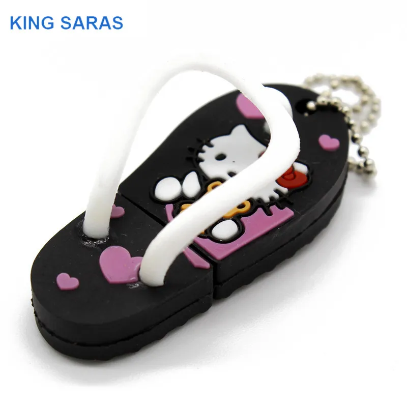 KING SARAS 64 Гб cartioon милый черный желтый синий цвет hello Kitty обуви usb флэш накопитель 2 0 4