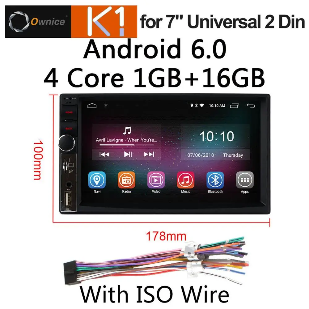K1 6.0 ISO Wire " ультра тонкий интеллектуальный автомобильный планшет ПК Мультимедиа Android 8,1 Универсальный 2 Din Автомобильный Радио Стерео gps для Nissan Toyota VW peugeot - Цвет: K1 6.0 ISO Wire