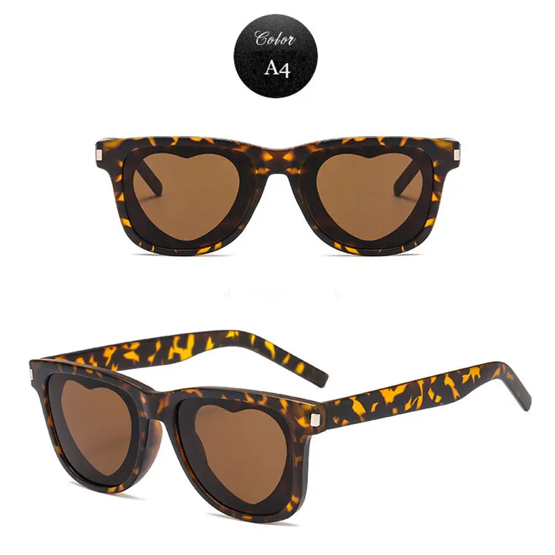 Женские квадратные солнцезащитные очки с сердечком градиентные UV400 уникальный