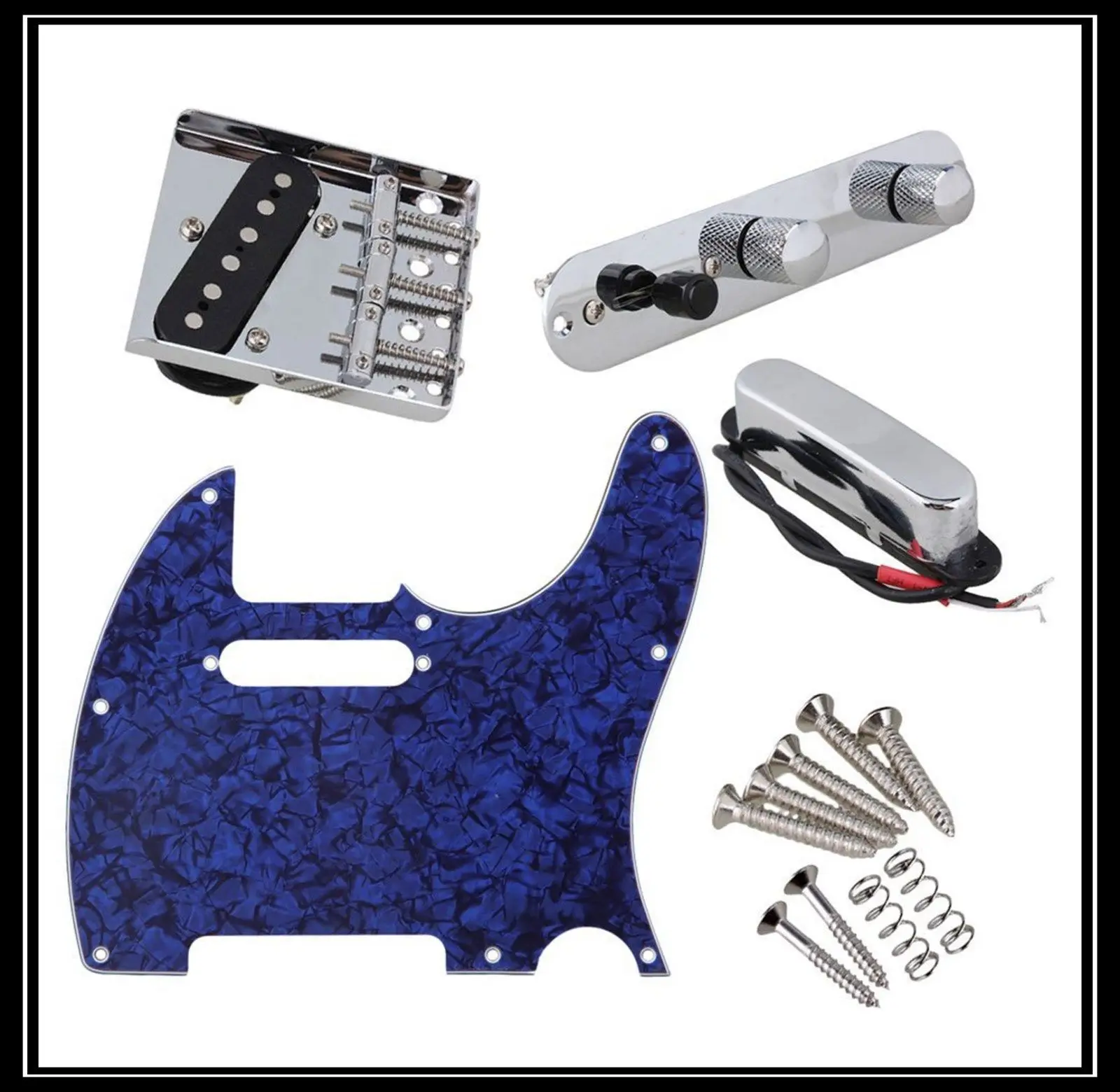 Prewired Blue Pearl Tele гитара 3 слоя Pickguard управление мост Пикап комплект