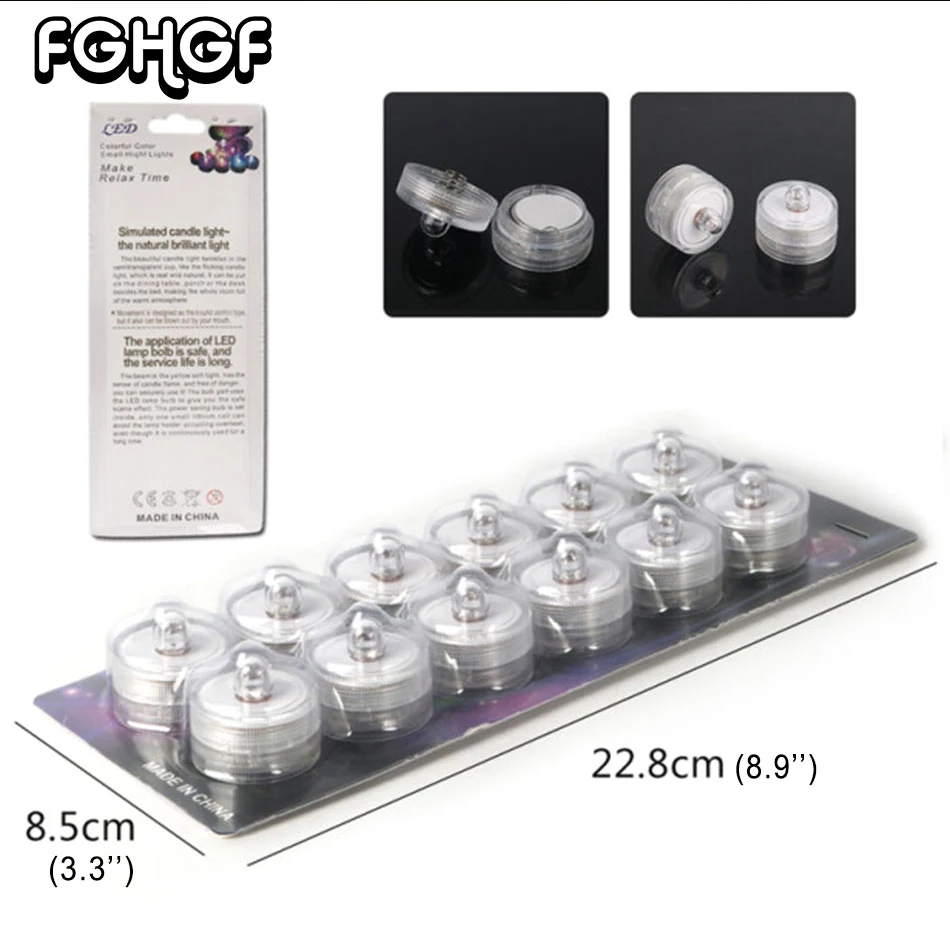 Submersible Color Change Led Electric Candles no Remote Control Waterproof Candle Home Decor Fish Tank Vase Birthday Party 12pcs | Дом и сад