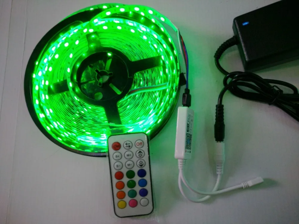 10 м/рулон 24 в 600 светодиодов RGB SMD5050 гибкая светодиодная лента + 21 ключ IOS и Android wifi