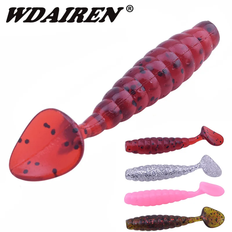 

20Pcs/lot 1.3g 40mm Pesca Artificial Soft Lure Japan Shad Worm Swimbaits Jig Wobbler Head Fly Fishing Silicon Rubber Fish Lures