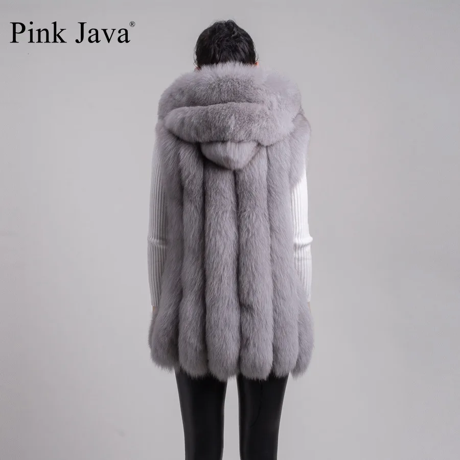 Женский зимний меховой жилет розовый из натурального Лисьего меха QC9484|coat stands for the
